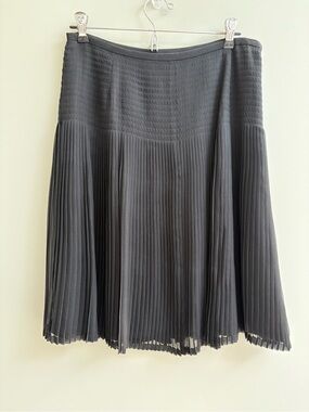Calvin Klein Black Pleated Circle Skirt